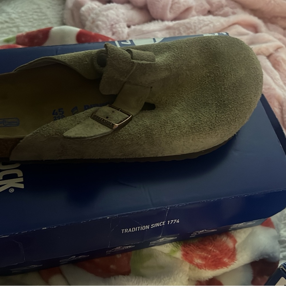 Birkenstock Light Brown Suede Clogs
